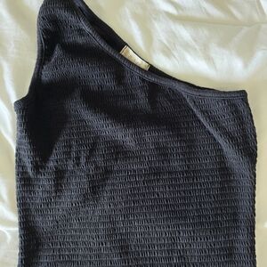 Altar'd State One shoulder tank top -black